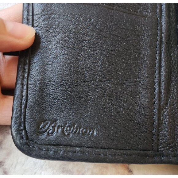 Brighton Black & Brown Leather Full Zip Wristlet Wallet - Picture 4 of 6